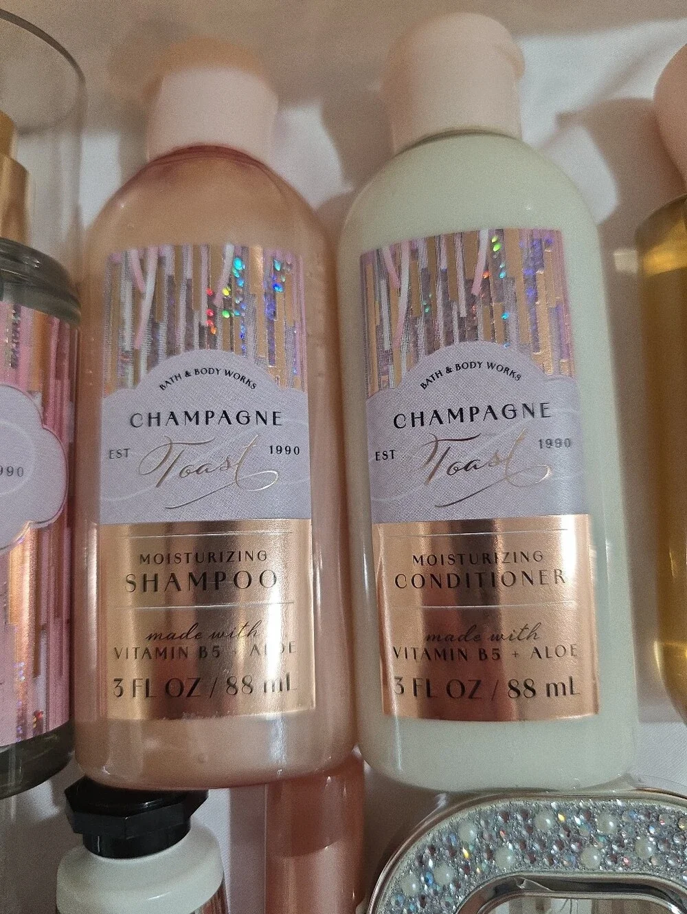 NWT Bath & Body Works Champagne Toast Beauty Gift Set With Pouch 12 Pcs
